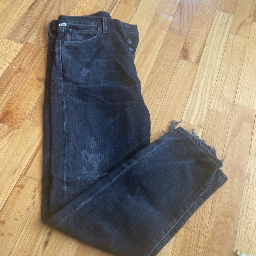 Women’s Citizens of Humanity Black Jeans High Rise Classic Fit Crop Size 25